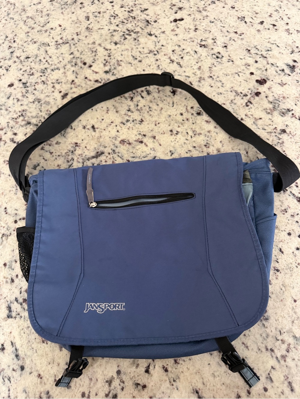 Jansport Navy Blue Men's Messenger Bag with Black Strap - Picture 2 of 8